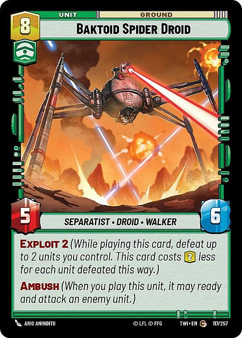 Baktoid Spider Droid Card Front