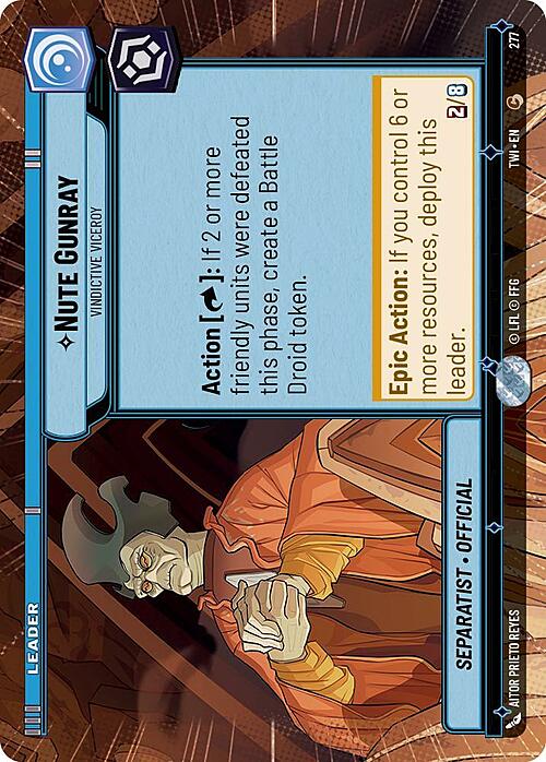 Nute Gunray - Vindictive Viceroy Card Front