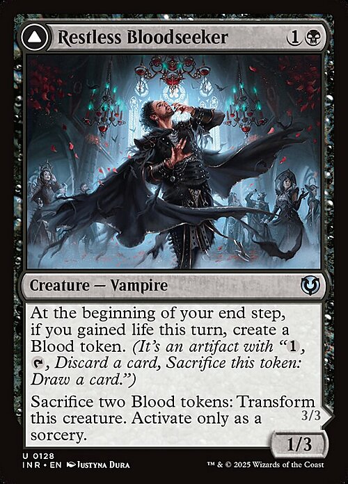 Restless Bloodseeker // Bloodsoaked Reveler Card Front