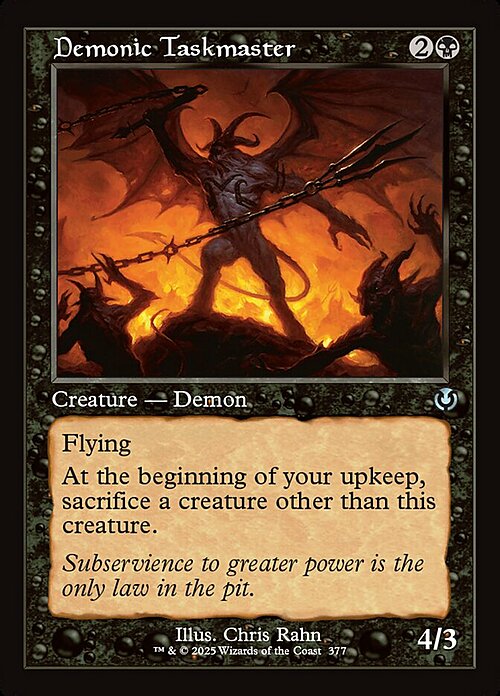 Demonic Taskmaster Card Front