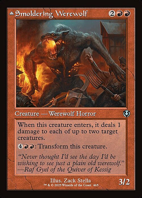 Smoldering Werewolf // Erupting Dreadwolf Card Front