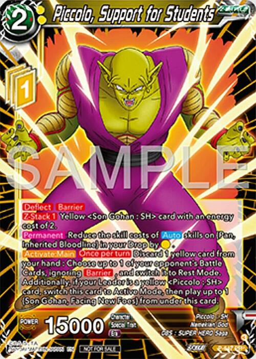 Piccolo, Support for Students Card Front