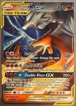 Reshiram & Charizard GX Card Front