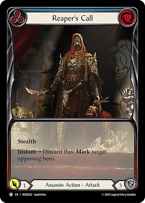 Reaper's Call - Blue Card Front