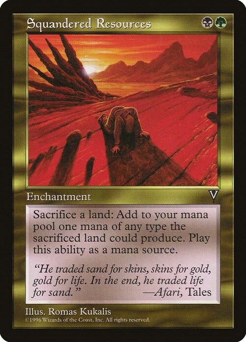 Squandered Resources Card Front