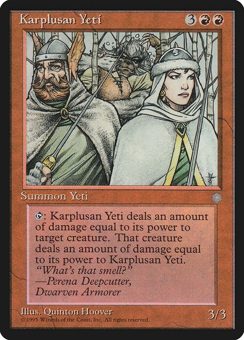 Karplusan Yeti Card Front