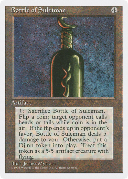 Bottle of Suleiman Card Front