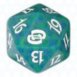 Dado D20 de Planar Chaos verde