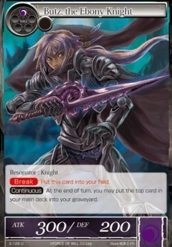 Butz, the Ebony Knight Card Front