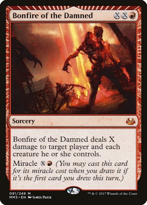 Bonfire of the Damned Card Front