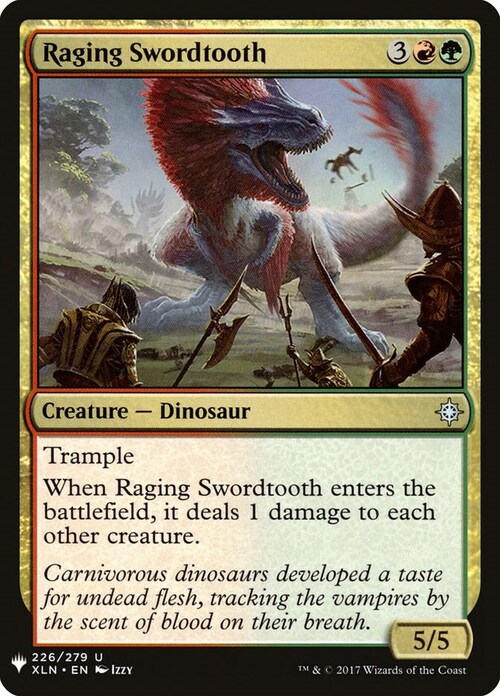 Raging Swordtooth Card Front