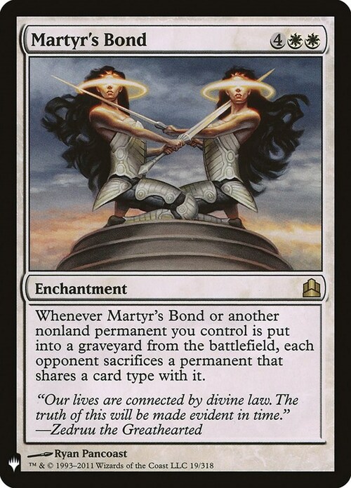 Martyr's Bond Card Front