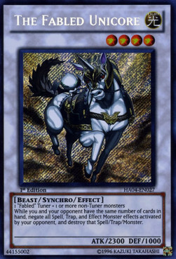 The Fabled Unicore Card Front