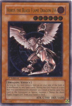 Horus the Black Flame Dragon LV6 Card Front