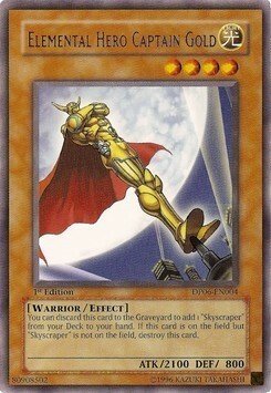 Elemental Hero Captain Gold Card Front