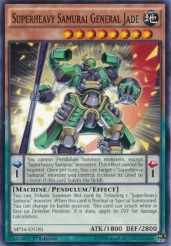 Superheavy Samurai General Jade Card Front