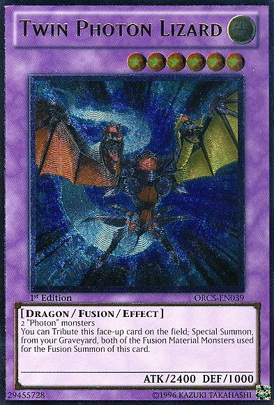 Twin Photon Lizard Card Front