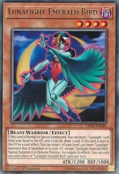 Lunalight Emerald Bird Card Front