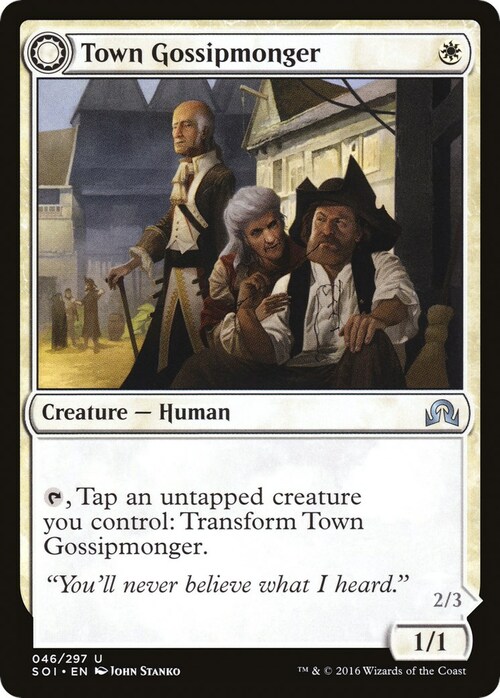 Town Gossipmonger // Incited Rabble Card Front