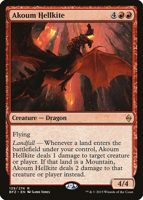 Akoum Hellkite Card Front