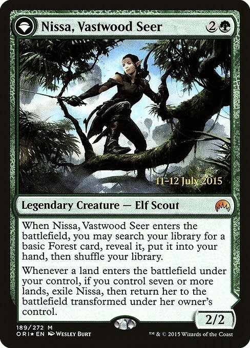 Nissa, Vastwood Seer // Nissa, Sage Animist Card Front