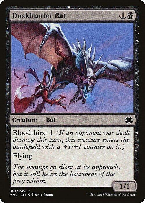 Duskhunter Bat Card Front